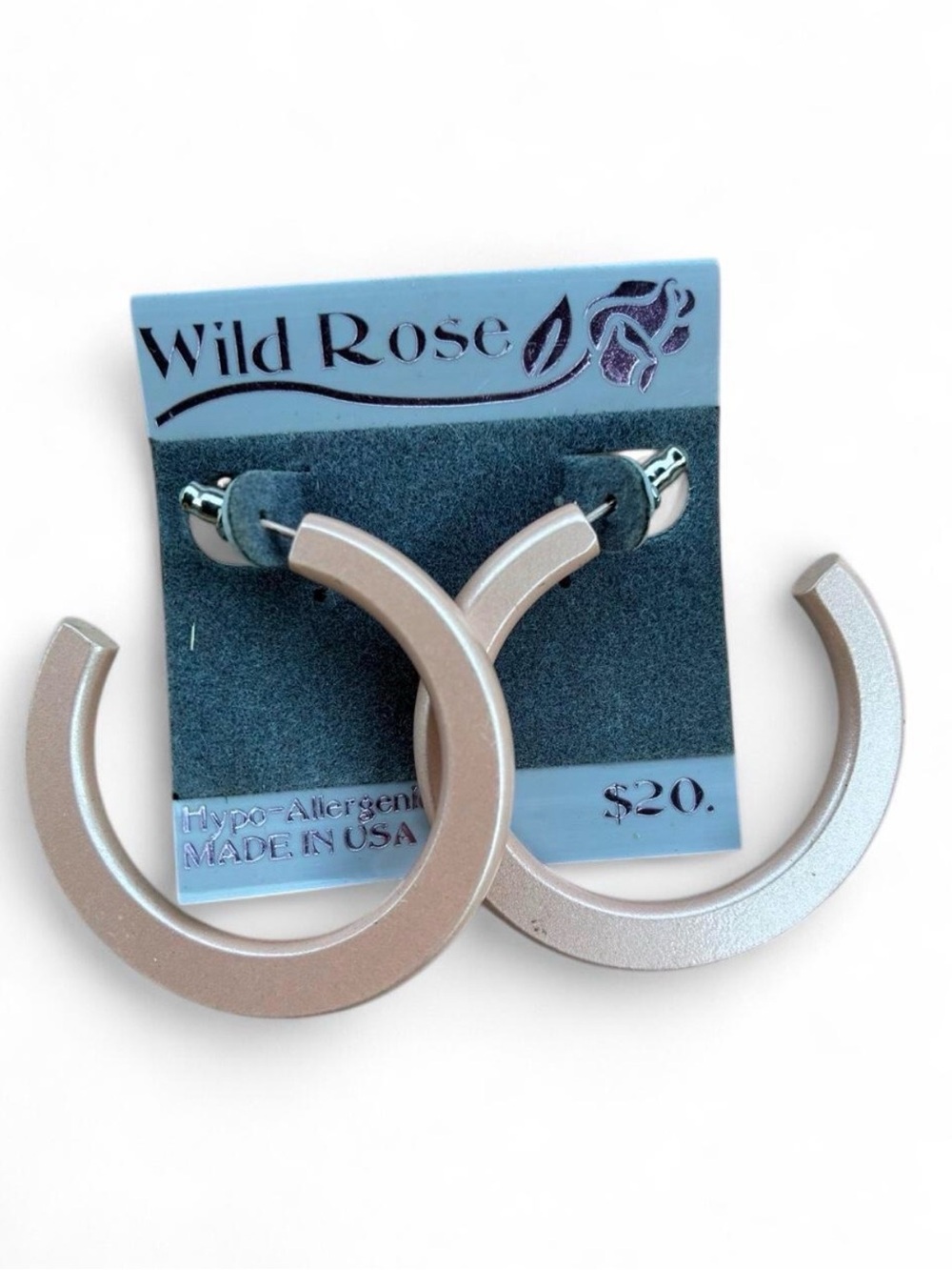 Wild Rose Peach Hoop Earrings - Hypoallergenic Women Jewelry